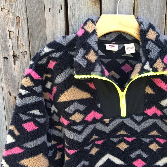NWT Levi’s Arizona Sherpa Pullover Geo Jacquard L - Picture 3 of 12